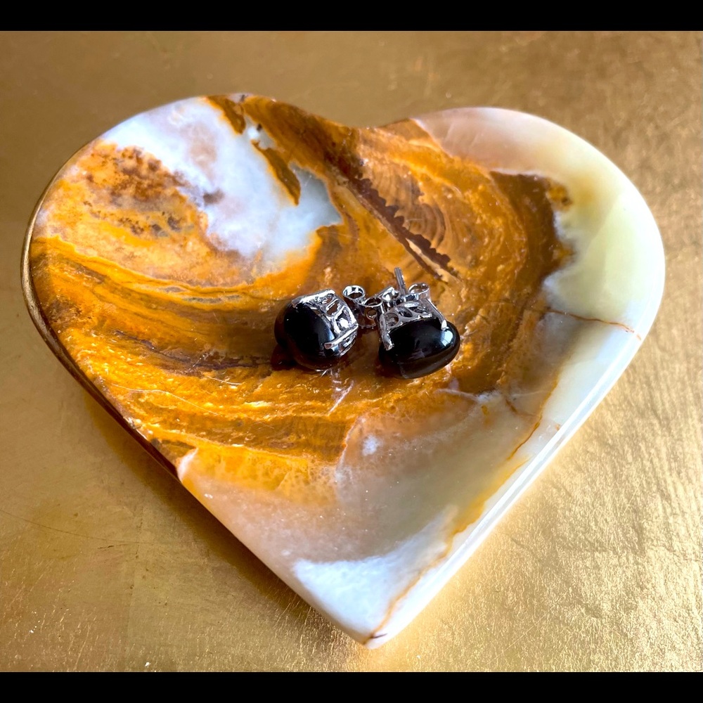 Sterling Silver and Black Onyx Post Earrings.